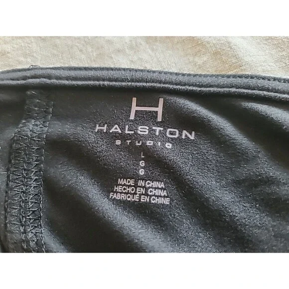 Halston Studio Women's Black Long Sleeve Top SIZE L NWT - Picture 7 of 12
